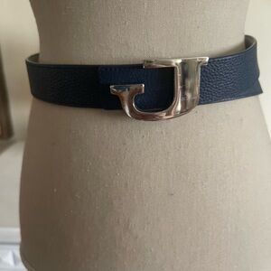C Wonder Set of Two Reversible Leather Belts with “J” Initial